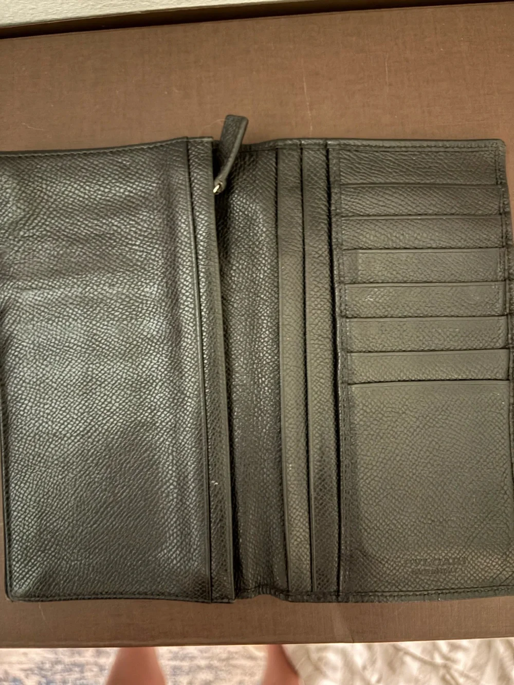 Bulgari black yen leather Bifold Wallet